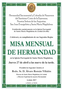 MISA MENSUAL HERMANDAD
